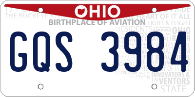 OH license plate GQS3984