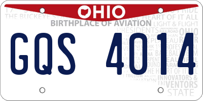 OH license plate GQS4014