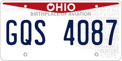 OH license plate GQS4087