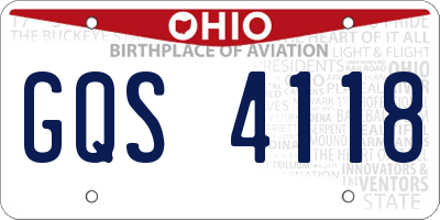 OH license plate GQS4118