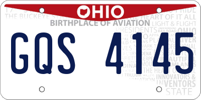 OH license plate GQS4145