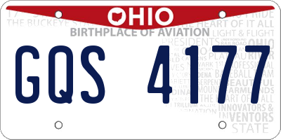 OH license plate GQS4177