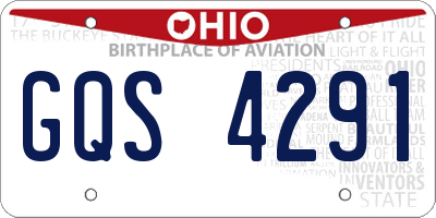 OH license plate GQS4291
