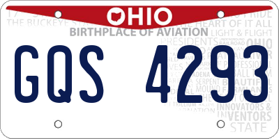 OH license plate GQS4293