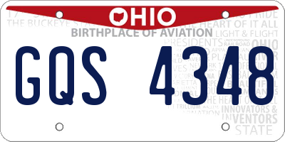 OH license plate GQS4348
