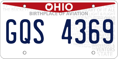 OH license plate GQS4369