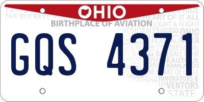OH license plate GQS4371