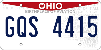OH license plate GQS4415