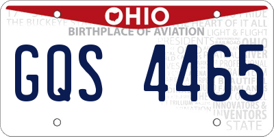 OH license plate GQS4465