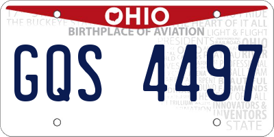 OH license plate GQS4497