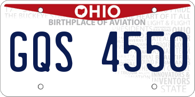 OH license plate GQS4550