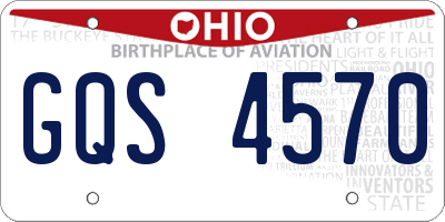 OH license plate GQS4570