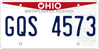 OH license plate GQS4573