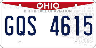 OH license plate GQS4615