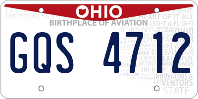 OH license plate GQS4712