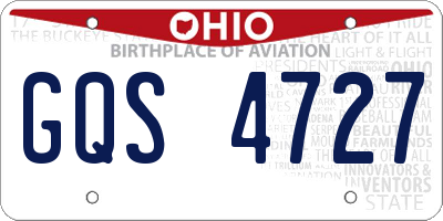 OH license plate GQS4727