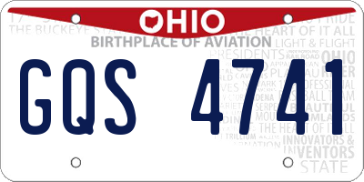 OH license plate GQS4741