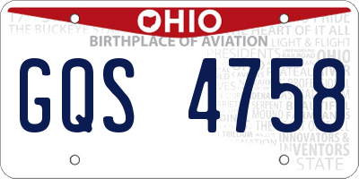 OH license plate GQS4758