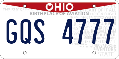OH license plate GQS4777