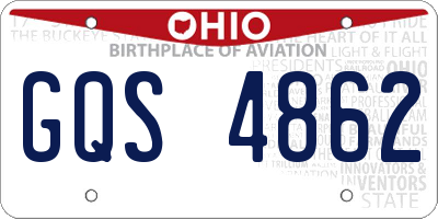OH license plate GQS4862