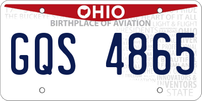 OH license plate GQS4865
