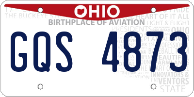 OH license plate GQS4873