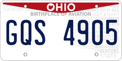 OH license plate GQS4905