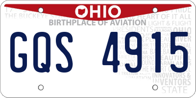 OH license plate GQS4915