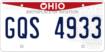 OH license plate GQS4933