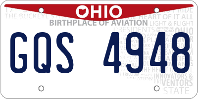 OH license plate GQS4948