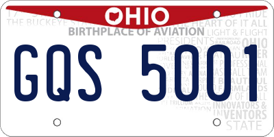 OH license plate GQS5001
