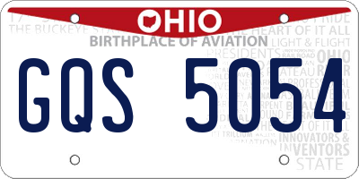 OH license plate GQS5054