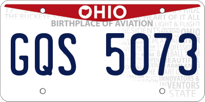 OH license plate GQS5073