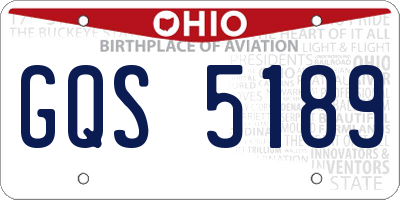 OH license plate GQS5189
