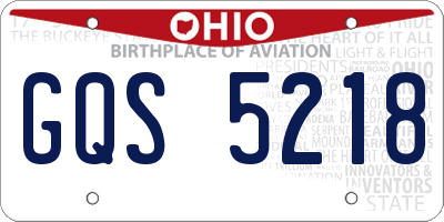 OH license plate GQS5218