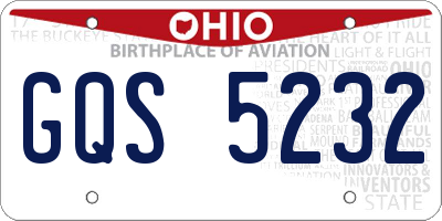 OH license plate GQS5232