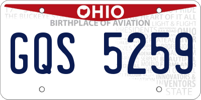 OH license plate GQS5259