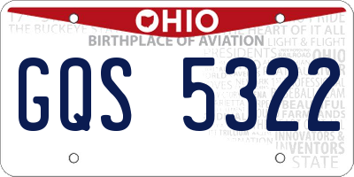 OH license plate GQS5322