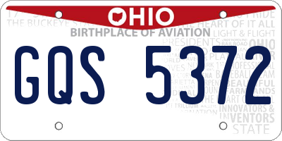 OH license plate GQS5372