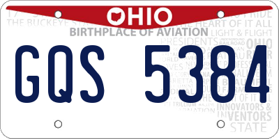 OH license plate GQS5384