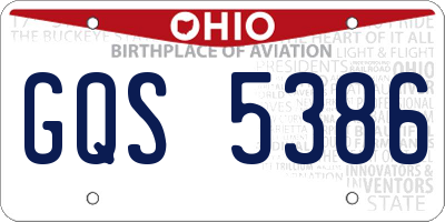 OH license plate GQS5386