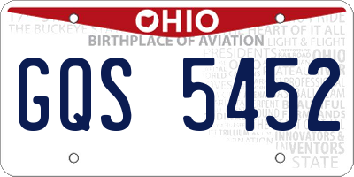 OH license plate GQS5452