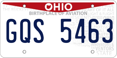 OH license plate GQS5463