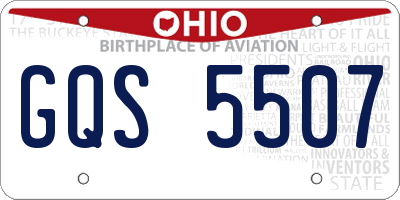 OH license plate GQS5507