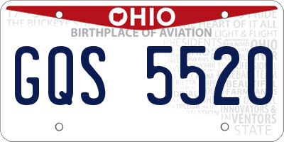 OH license plate GQS5520
