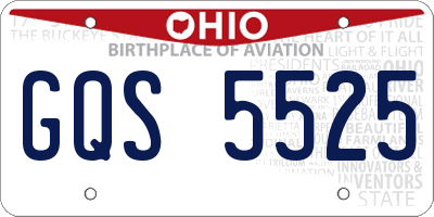 OH license plate GQS5525
