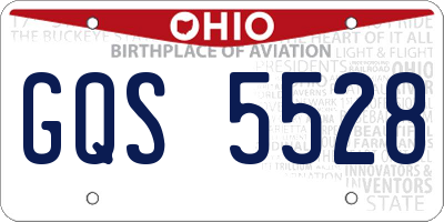 OH license plate GQS5528