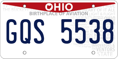 OH license plate GQS5538