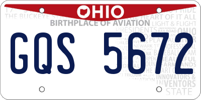 OH license plate GQS5672