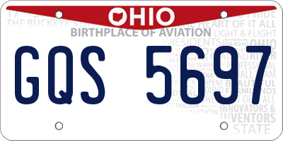 OH license plate GQS5697